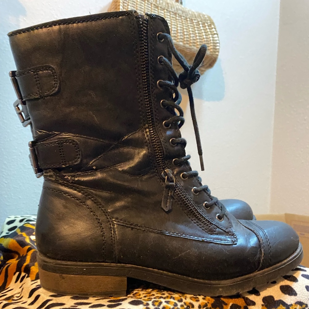 Black zip up boots